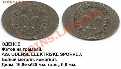 Трамвайные  жетоны. - ODENSE ELEKTRISKE SPORVEJ