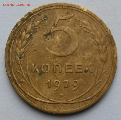 5 копеек 1929 года    до 16.09.17.      22.00 - 2