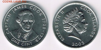 О-ва Кука 1 цент 2003 "Капитан Джеймс Кук" 17.09.17 22:00 - Cook Islands_KM#419_09082017