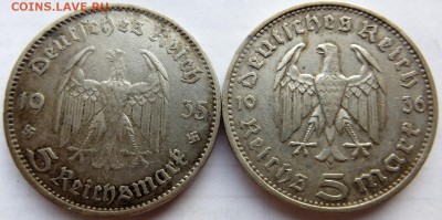 5 рейхсмарок 1935 и 1936 г Оценка - 00