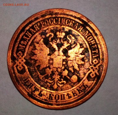 5 копеек 1881 СПБ. Оценка - 5 копеек 1881 года аверс