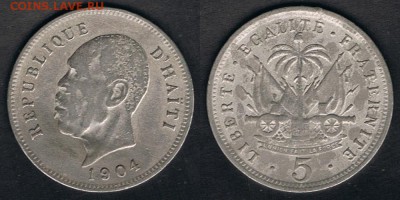 Гаити 5 сантимов 1904 до 20.09.17 22:00 МСК - Haiti_KM#53_1904_02092017
