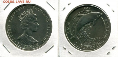 Фолкленды 50р 1998 дельфин до 18.09.17 22-00 мск - Falkland 50p 1998 WWF дельфин