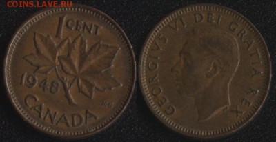 Канада 1 цент 1948 до 22:00мск 22.09.17 - Канада 1 цент 1948