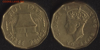 Фиджи 3 пенса 1947 до 22:00мск 22.09.17 - Фиджи 3 пенса 1947