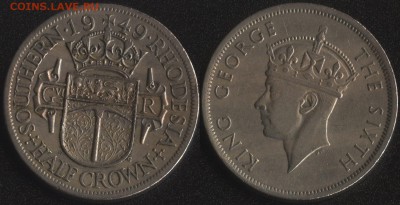 2 кроны 1949 до 22:00мск 22.09.17 - Южная Родезия 1-2 кроны 1949