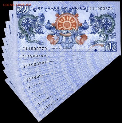 10 шт._Бутан 1 нгултрум 2013г. UNC. до 20.09.17г. в 22:00мск - Бутан1_10шт.