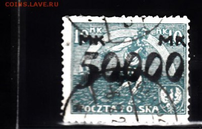 Польша 1923 1м надпечатка 50000 - 50