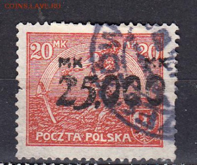 Польша 1923 1м надпечатка 25000 - 52