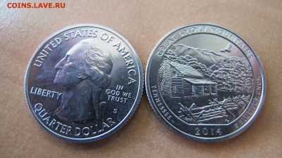 ФИКС: 25 центов 2014 года, Great Smoky Mointains, двор S - Квотеры.JPG