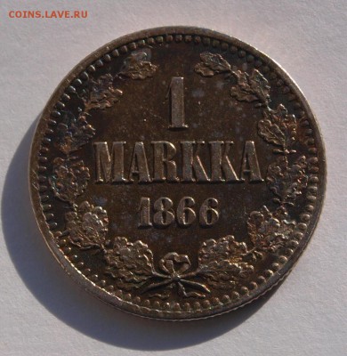 1 марка 1865, 1866 и 1908 гг для Финляндии, оценка - 66-1