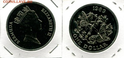 Бермуды 1$ 1989 Бабочка Монарх до 23.09.17 22-00 мск - Bermuda 1$ 1989 Butt.