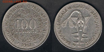 Западная Африка (КФА) 100 франков 1967 "Ашанти" 27.09.17 - BCEAO_KM#4_1967_25082017