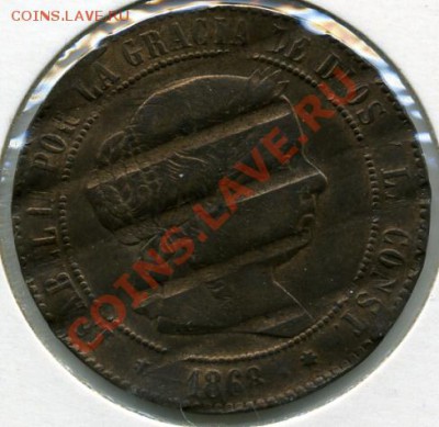 5 сентимос 1868 года Испания.ДЕНОМИНАЦИЯ! - 5 центов 1868().JPEG