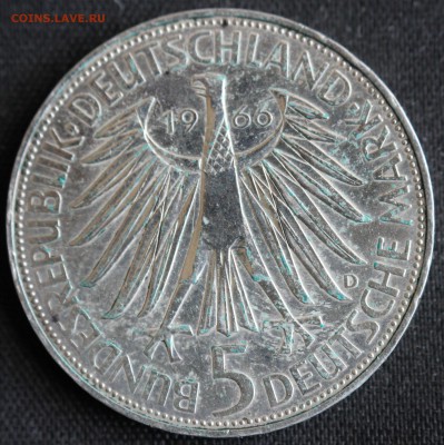 С 1 РУБ. ГЕРМАНИЯ 5 марк 1966г.  ЛЕЙБНИЦ до 27.09 в 22-00 - IMG_8869.JPG
