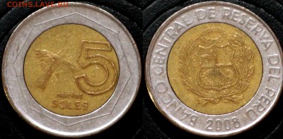 Перу 5 новых солей 2008 биметалл - Перу 5 новых солей 2008 биметалл