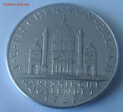 Австрия 2 шиллинга 1937 год церковь св. Карла - Австрия 2 шилинга 1937 церувь святого Крла реверс
