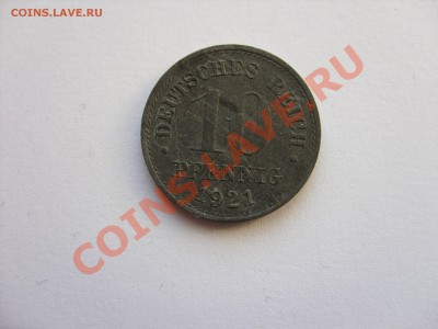 10 пфен Германия. 1921А. Цинк. До 11.03.2011 22.00 по Москве - 10 пф 1921 А - 1.JPG