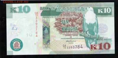 ЗАМБИЯ 10 КВАЧА 2012 UNC - 21 001