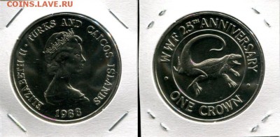 Теркс и Кайкос 1Cr 1988 игуана до 28.09.17 22-00 мск - T&C 1Cr 1988 WWF iguana