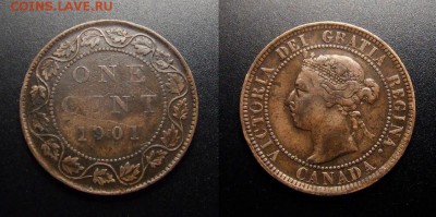 МОНЕТЫ МИРА 10-17 - Канада – 1 цент (1901) «Виктория» №1