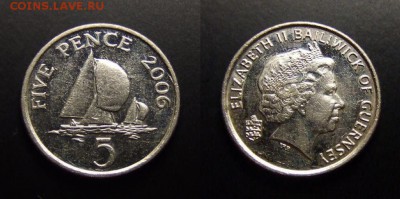 МОНЕТЫ МИРА 10-17 - Гернси – 5 пенсов (2006) «Яхты»