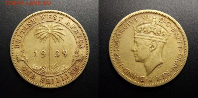 МОНЕТЫ МИРА 10-17 - Брит. Западная Африка – 1 шиллинг (1939) «Георг VI» №1