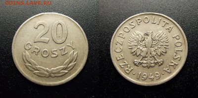 МОНЕТЫ МИРА 10-17 - Польша – 20 грошей (1949) медь-ник.