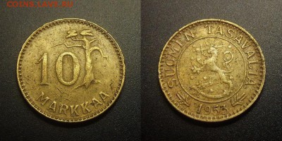 МОНЕТЫ МИРА 10-17 - Финляндия – 10 марок (1953) №1