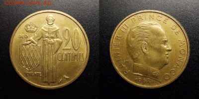 МОНЕТЫ МИРА 10-17 - Монако – 20 сантимов (1962) №2