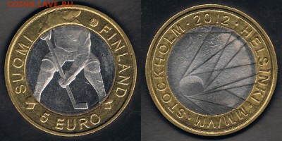 Финляндия 5 евро 2012 "Хоккей" до 04.10.17 в 22:00 - Finland_KM#183_20082017