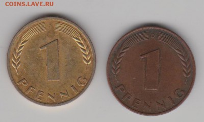 ФРГ. 1пф.1950г. разные металлы. - 1пф50а