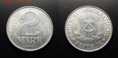 МОНЕТЫ МИРА 10-17 - ГДР – 2 марки (1978 А) алюм.
