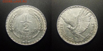 МОНЕТЫ МИРА 10-17 - Чили – 0,5 сентесимо (1963) «Кондор»