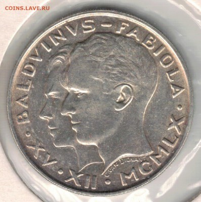Ag БЕЛЬГИЯ 50 ФРАНКОВ 1960 СВАДЬБА 05.10 В 22.00МСК (Е411) - 5-бельг60