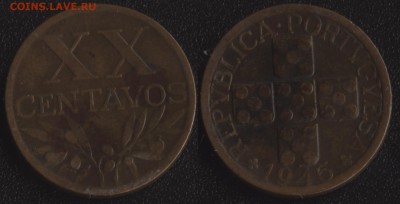 7 монет Старой Португалии (1882-1951) до 22:00мск 06.10.17 - Португалия 20 сентаво 1945