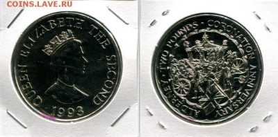 Олдерни 2ф разные 6шт. по ФИКСу до 04.10.17 22-00 мск - Alderney 2P 1993 40QEII