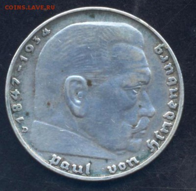 Германия  2 марки 1937 г. D   3.10.17 г. 22 -00 МСК. - 2 марки 37 D