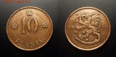 МОНЕТЫ МИРА 10-17 - Финляндия – 10 пенни (1937)
