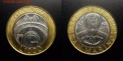 МОНЕТЫ МИРА 10-17 - Сан-Марино – 1000 лир (1998) «Геология» (бм)