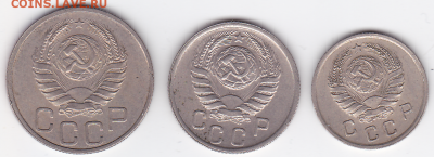 10, 15, 20 коп СССР 1940  (3 шт.) (лот 375) до 7.10 - 375-2