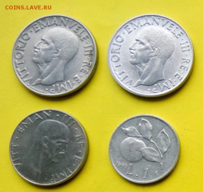 Монеты Италии - 4 шт. 1939-49г.гг. До 4.10.17г. в 22.00 час - М. Итал.