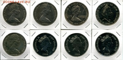 Н.Зеландия 1$ 8 шт. разные по ФИКСу до 05.10.17 22-00 мск - NZ 1$ 1970-1990-a