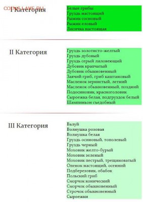 Опытные грибники! Отзовитесь! - Категории грибов СССР