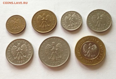 Польша - 7 монет(1995 - 2007г.) , до 08.10.17г. - польша-3