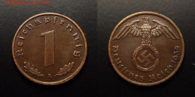 МОНЕТЫ МИРА 10-17 - Германия (3-й Рейх) – 1 рейхспфенниг (1938 А)
