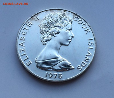 Острова Кука 5$ долларов 1978 птицы Серебро - IMG_1355.JPG