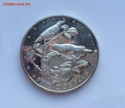 Острова Кука 5$ долларов 1978 птицы Серебро - IMG_1351.JPG