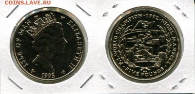 Остров Мэн 5 фунтов 1993 формула-1 до 07.10.17 22-00 мск - IOM 5P 1993 M.Mansell