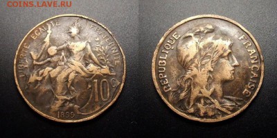 МОНЕТЫ МИРА 10-17 - Франция – 10 сантимов (1899)